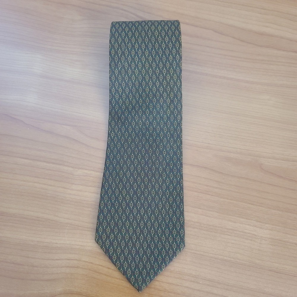 Brooks Brothers Makers  All Silk Neck Tie Made in USA Dark Green,‎ Yellow, Red